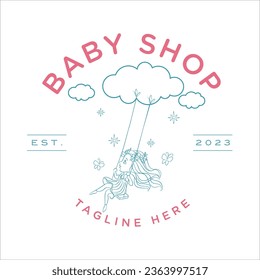 Baby shop logo, company logo design idea, vector illustration