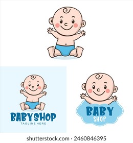 baby shop logo design with children's symbols