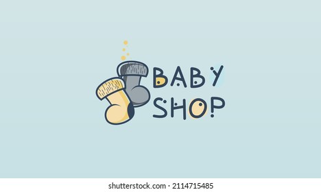 Baby Shop Logo Design Concept Template Vector for Online and Offline Business Logo
