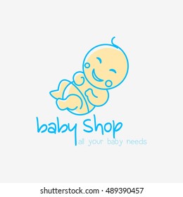 Baby Shop Logo design template. vector illustration