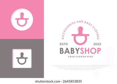 Diseño de logotipo de tienda de bebé, Ilustración vectorial