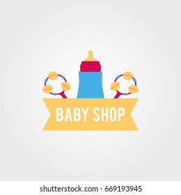 Baby Shop Logo Icon Template Design Vector Illustration
