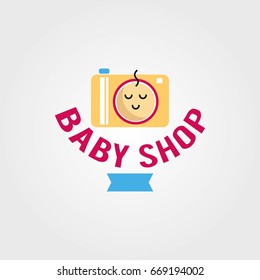 Baby Shop Logo Icon Template Design Vector Illustration
