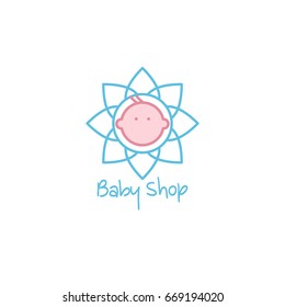 Baby Shop Logo Icon Template Design Vector Illustration
