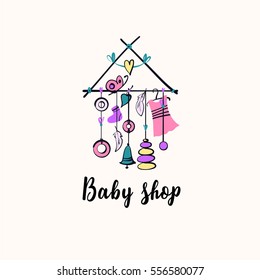 Baby shop logo isolated on white background