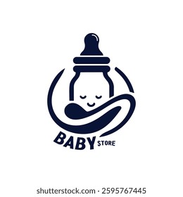 baby shop logo vector icon illustration, baby store concept logo template