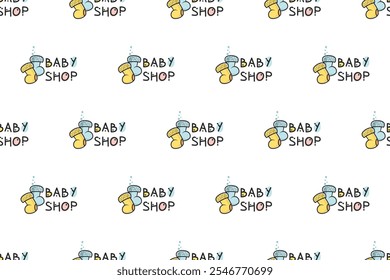 Baby shop seamless pattern background. Nursery seamless pattern can be used as wrapping paper, social media banner, web banner and more.