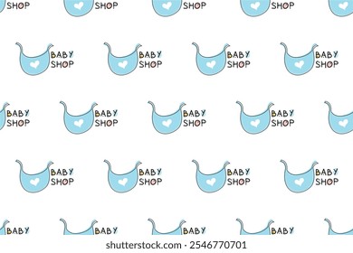 Baby shop seamless pattern background. Nursery seamless pattern can be used as wrapping paper, social media banner, web banner and more.