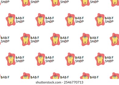 Baby shop seamless pattern background. Nursery seamless pattern can be used as wrapping paper, social media banner, web banner and more.