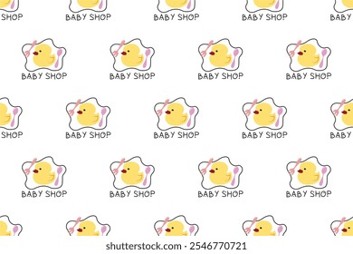 Baby shop seamless pattern background. Nursery seamless pattern can be used as wrapping paper, social media banner, web banner and more.