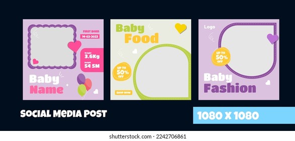 baby shop social media post template