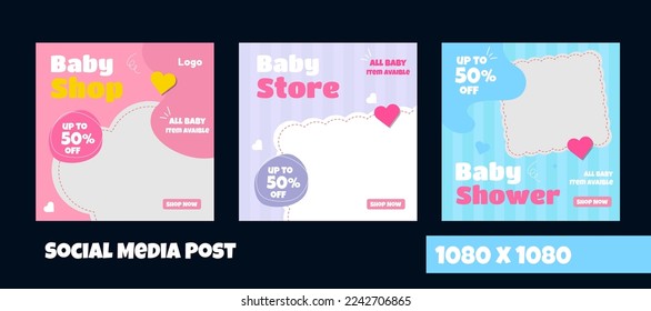 baby shop social media post template