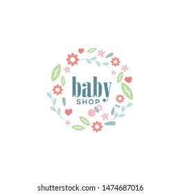 Baby Shop. Baby Store, Baby Stuff Logo Design Vector