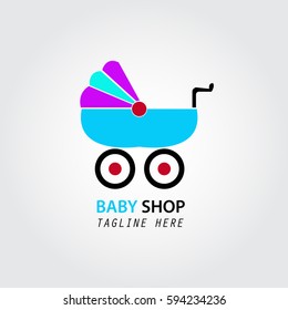 Baby shop, baby trolley abstract logo
