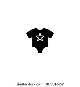 Baby short sleeve icon. Baby icon. Simple, flat, black, glyph.