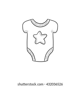 Baby short-sleeve bodysuit vector sketch icon isolated on background. Hand drawn Baby short-sleeve bodysuit icon. Baby short-sleeve bodysuit sketch icon for infographic, website or app.