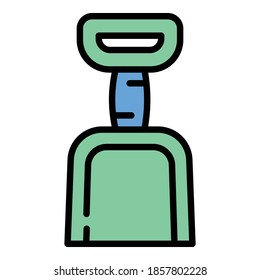 Baby shovel icon. Outline baby shovel vector icon for web design isolated on white background