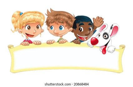 Baby show. Funny cartoon and vector scene
