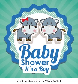 Baby Showe design over blue background, vector illustration