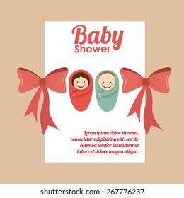 Baby Showe design over pastel background, vector illustration
