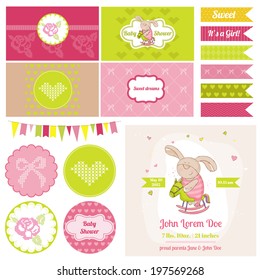 Baby Shower Air balloon Theme  - for Party, Birthday, Scrapbook or Design Elements - in vector