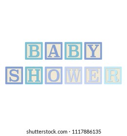 Baby Shower Alphabet Blocks - Blue alphabet blocks spelling Baby Shower