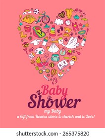 Baby shower announcement card in vector format