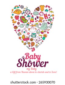 Baby shower announcement card in vector format