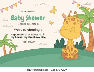 Baby shower background. baby shower invitation card. balloons on blue and pink background. It's a boy. It's a girl. Vector illustration for Poster, Banner, Greeting, card. party. baby girl, baby boy. 