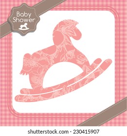 Baby shower background Pattern template vector / illustration. baby arrival Unique Greeting card. Its A Girl. Welcome baby card.