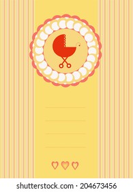 baby shower background with baby stroller