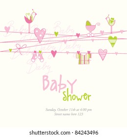 baby shower - baby background template
Simple unique design for greeting card, birthday invitation, scrapbook project, baby shower project