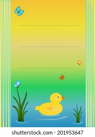 baby shower background with yellow duck