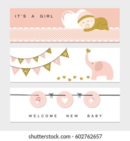 Baby shower banners for the baby girl