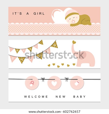 baby shower banners baby girl stock vector royalty free 602762657 baby banners