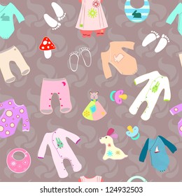 Baby shower birth seamless background boy and girl