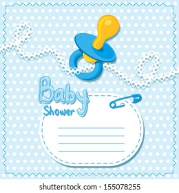 Baby shower. Blue card template