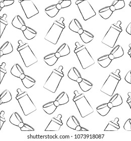 baby shower bow bottle milk decoration pattern