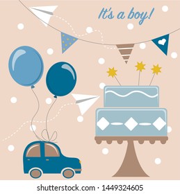 Baby shower it's a boy card