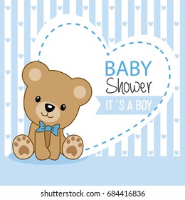 Baby Shower Boy. Cute Bear