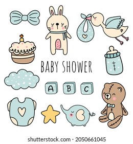 Baby shower, baby boy element