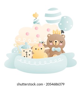 Baby shower, baby boy element