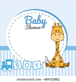 baby shower boy. Frame baby giraffe