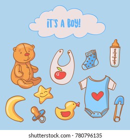Baby Shower it's a boy illustration