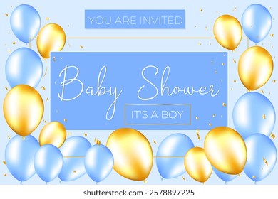 baby shower it´s a boy. invitation card