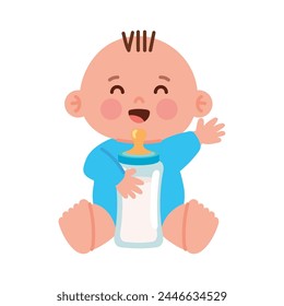 baby shower boy isolated illustration