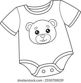 Baby Shower Baby Boy Onesie Isolated Coloring 