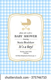 Baby shower boy vichy style card
