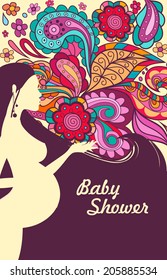Baby Shower Bright pattern on fashion card, vector design