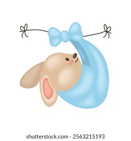 baby shower bunny cartoon isolated